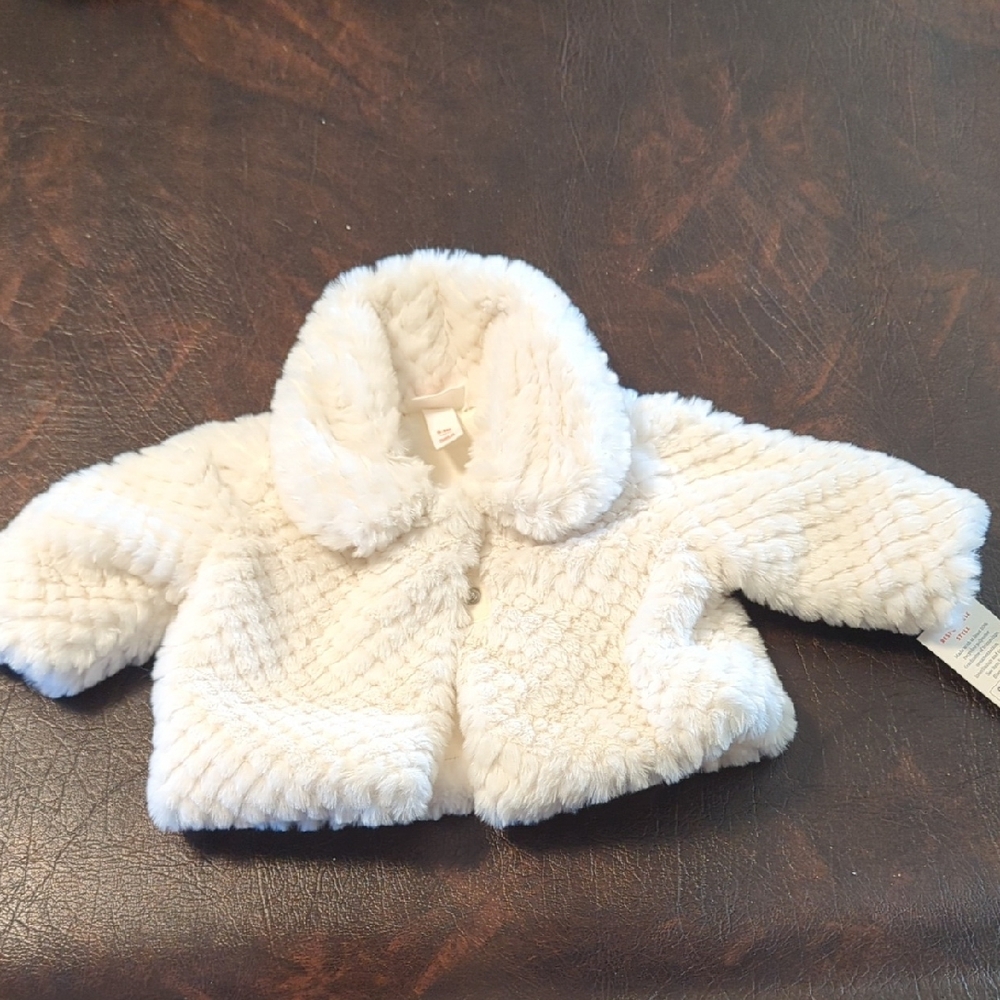 Cat & Jack Cream Faux Fur Baby Jacket